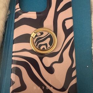 Burga Pink and Black Zebra Print Phone Case iPhone 14 Pro Max